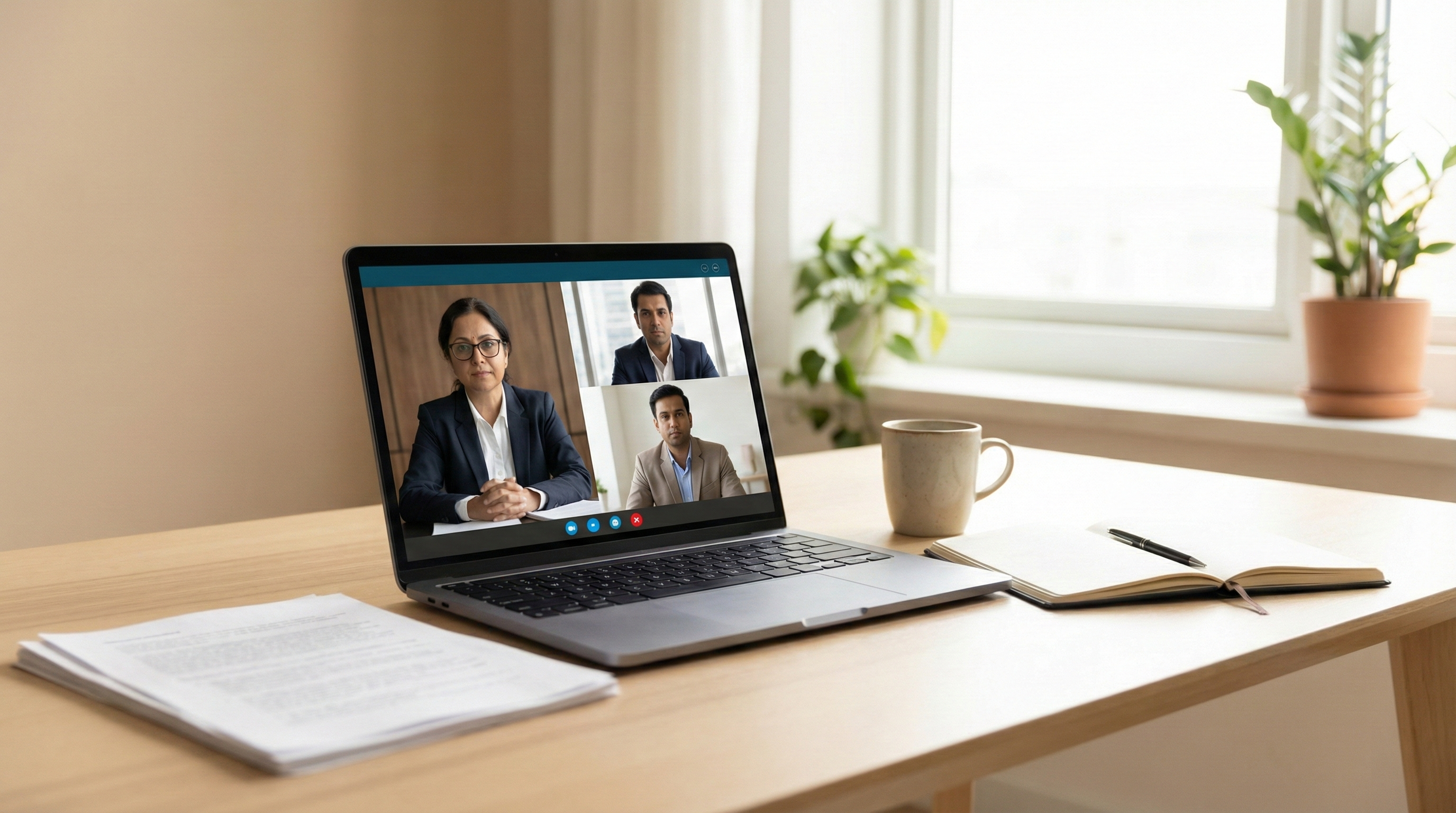 Video hearing in progress between parties